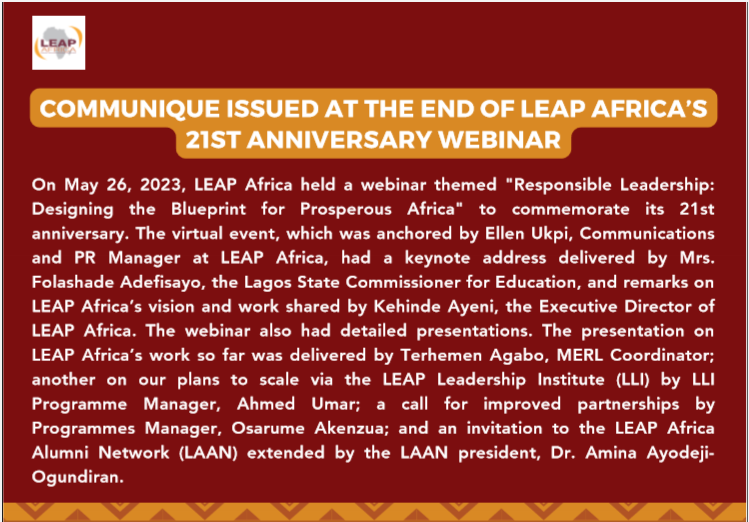 Leap Africa Communique